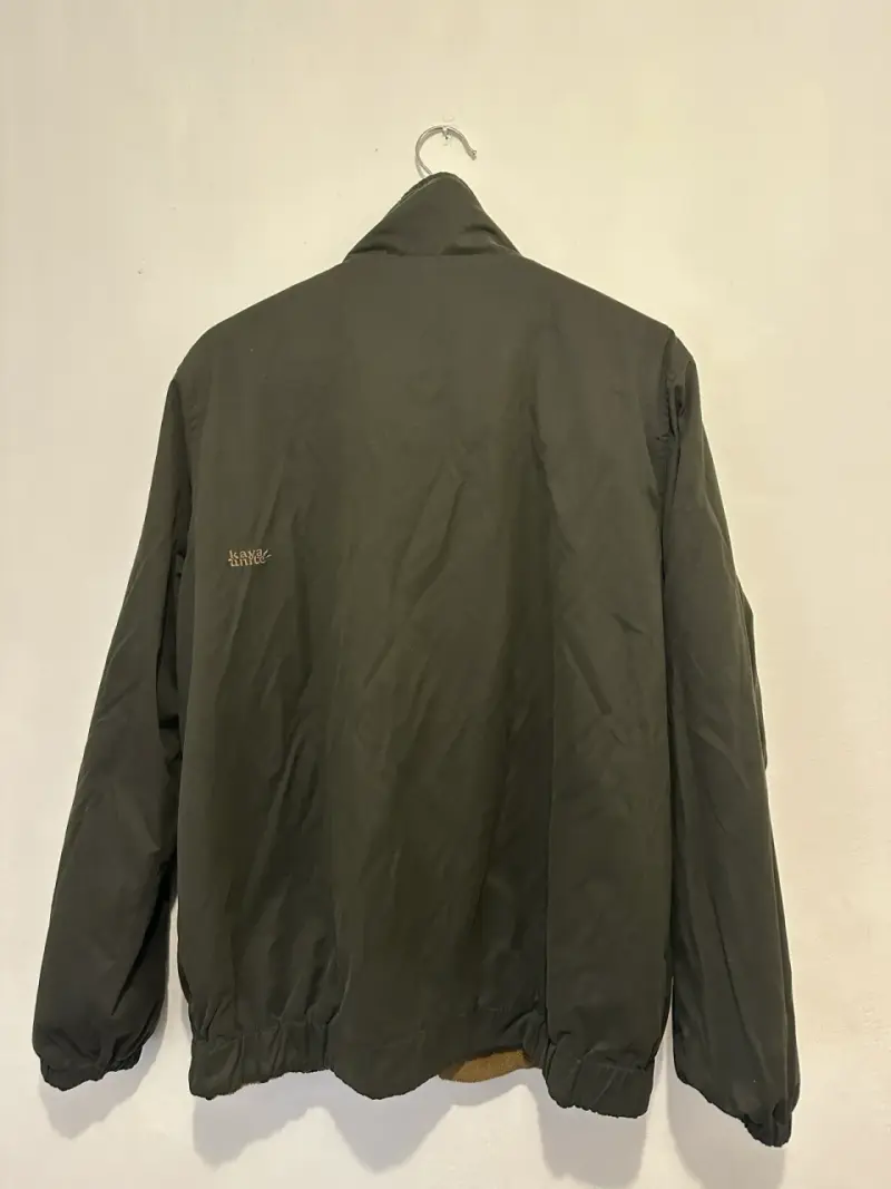 Chaqueta reversible verde y marrón con cierre - 2