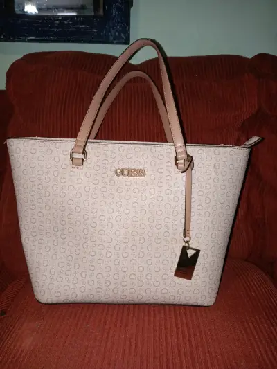 Bolso tote Guess rosa con logo - miniatura 1