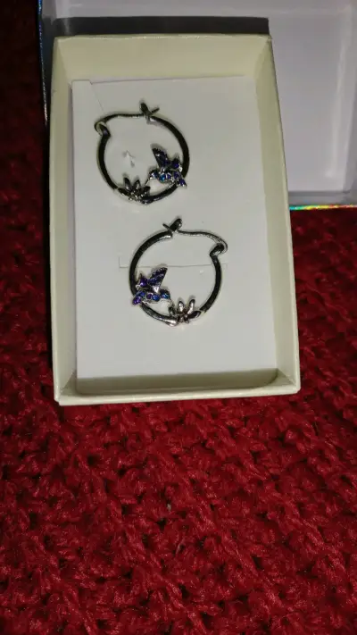Aros de acero con colibries y flores - miniatura 2