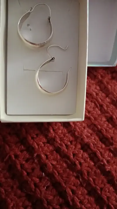 Aros de plata forma bote grandes - miniatura 1