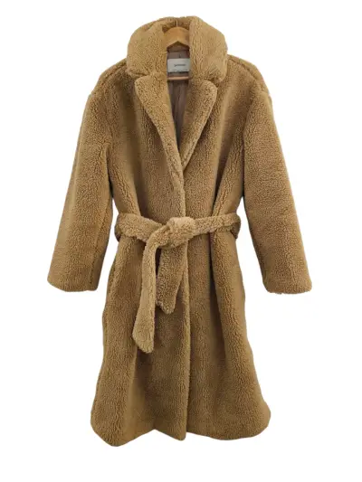 Abrigo peludo color camel Stradivarius talla S - miniatura 1