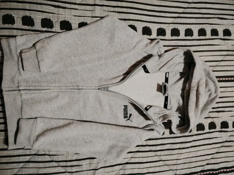 Polerón con capucha gris Puma para niña - 1