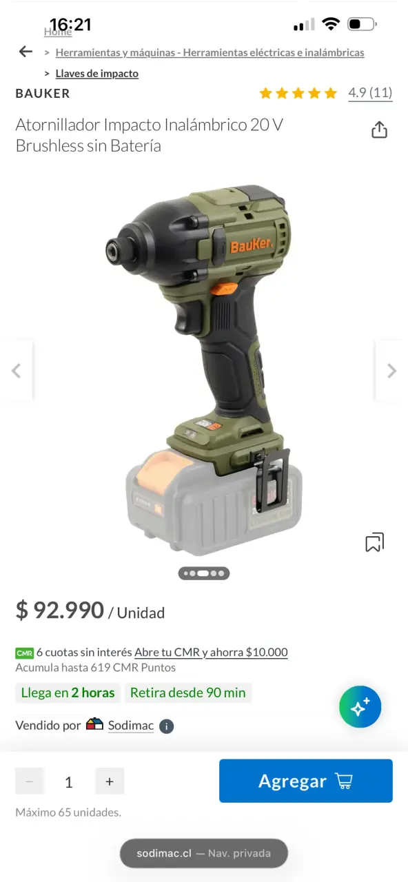 Atornillador de Impacto Inalámbrico Bauker 18V - 3
