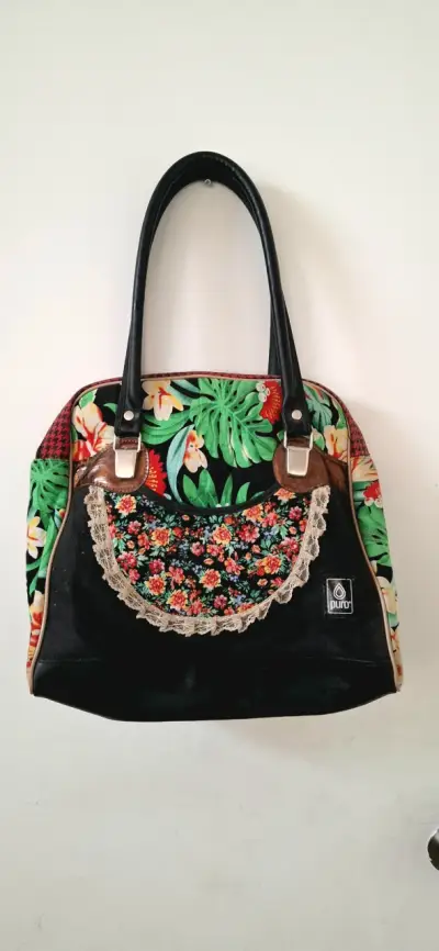 Bolso de mano floral con encaje Puro - miniatura 1