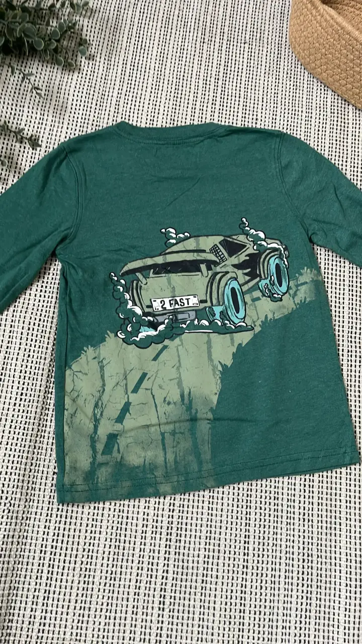 Polera manga larga verde para niño Carter's - 2