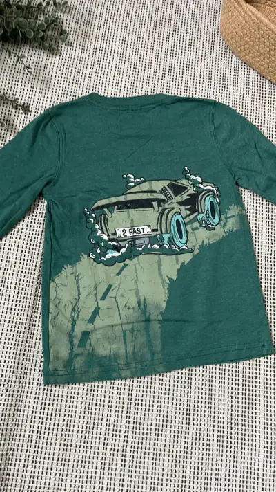 Polera manga larga verde para niño Carter's - miniatura 2