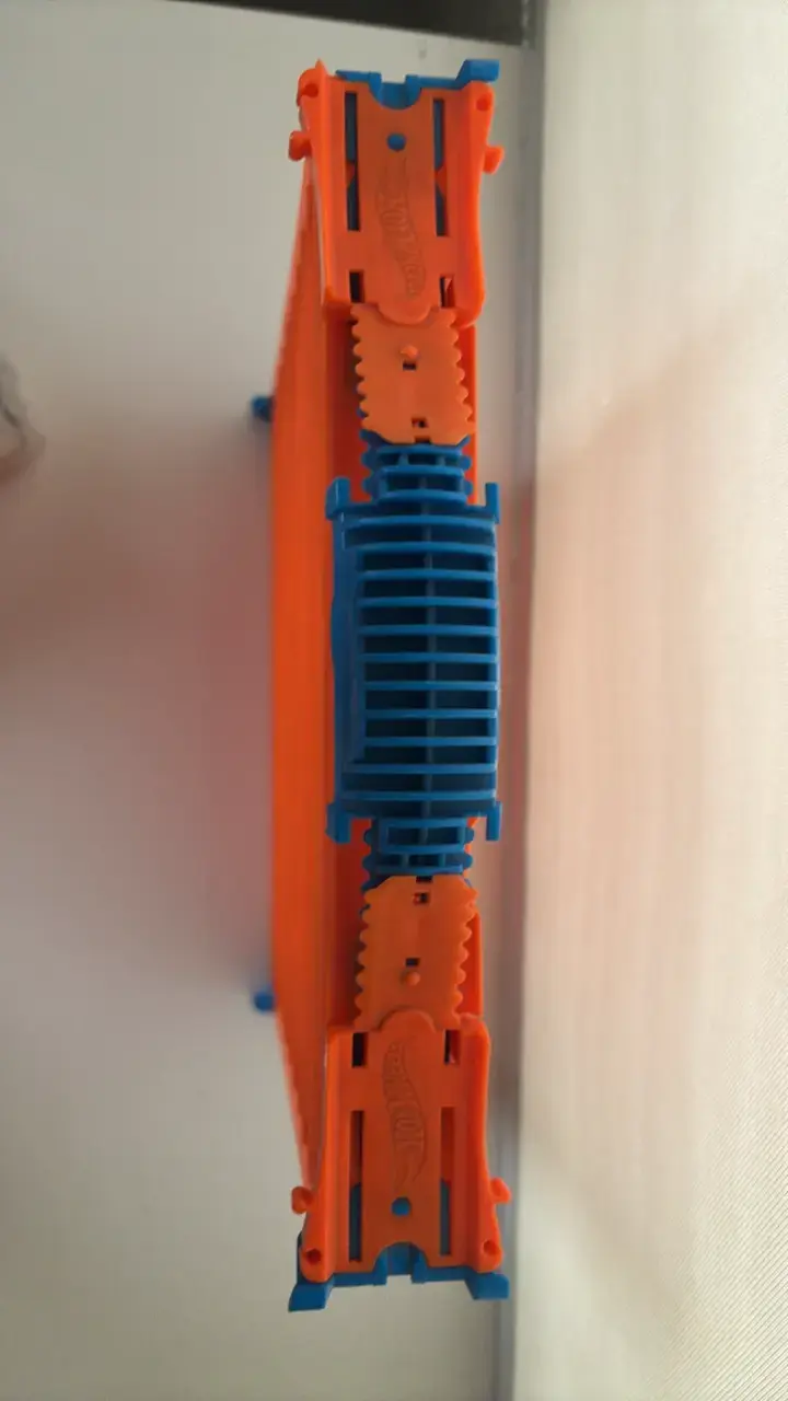 Pista de autos Hot Wheels naranja y azul - 2