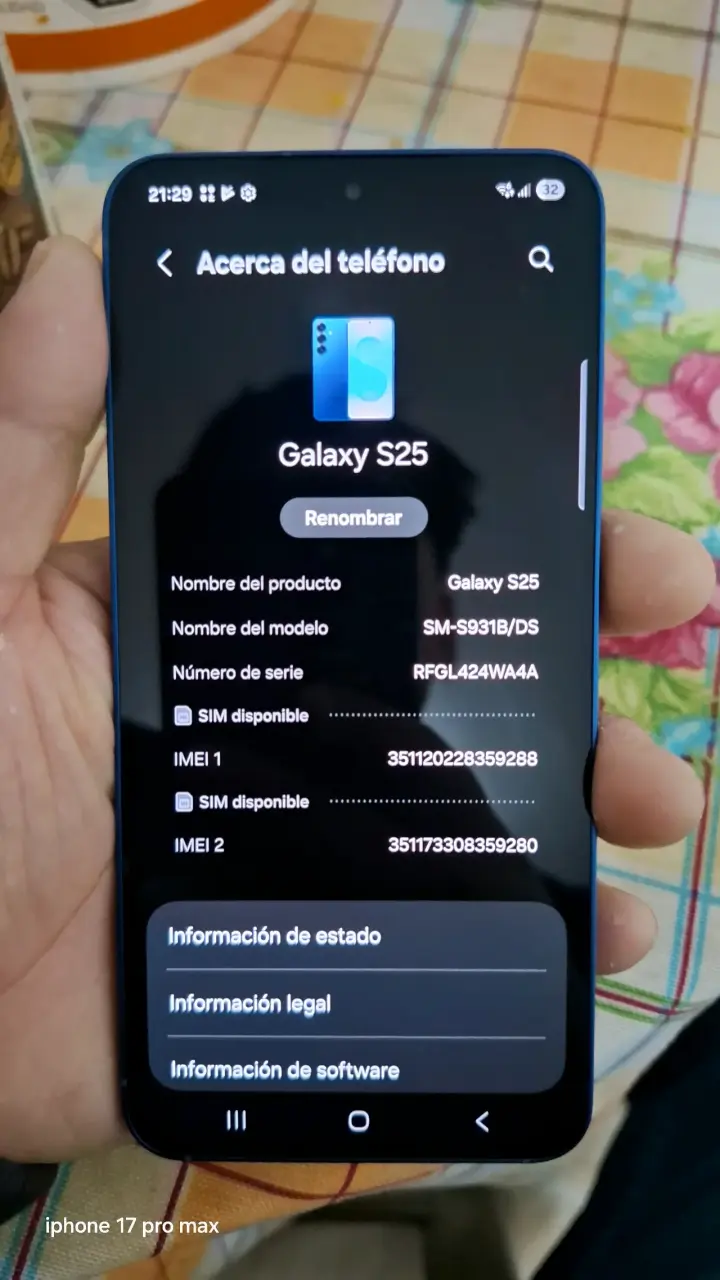 Samsung Galaxy S25 Azul de 256gb y 12 de ram - 6