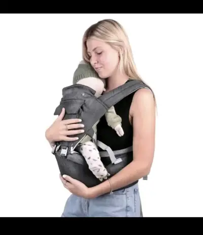 Mochila portabebés ergonómica gris - miniatura 2