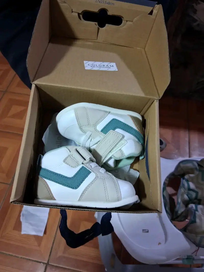 Zapatillas para bebé Colloky blancas y celestes - 2