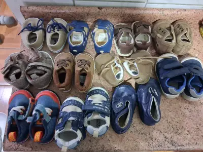Zapatillas para bebé Colloky blancas y celestes - miniatura 3