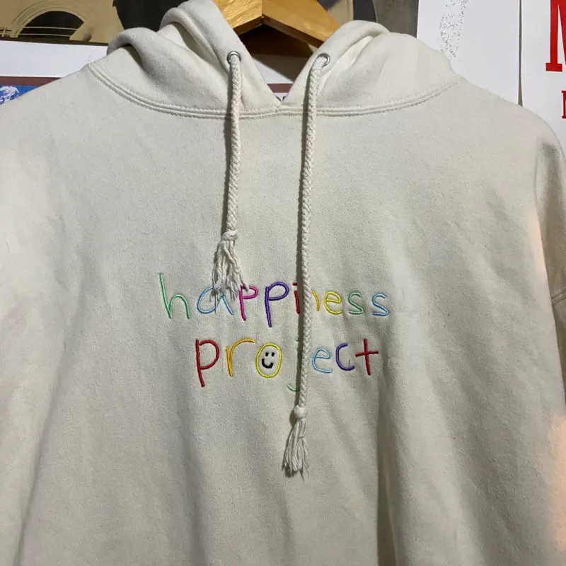 Polerón con capucha Happiness Project beige - 2