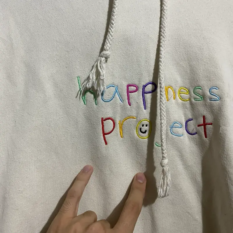 Polerón con capucha Happiness Project beige - 4