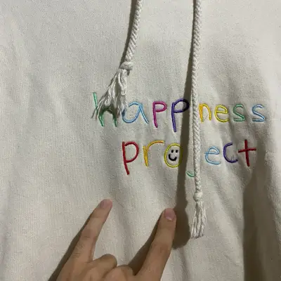 Polerón con capucha Happiness Project beige - miniatura 4