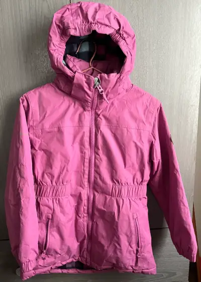 Chaqueta impermeable rosa para niña - miniatura 1