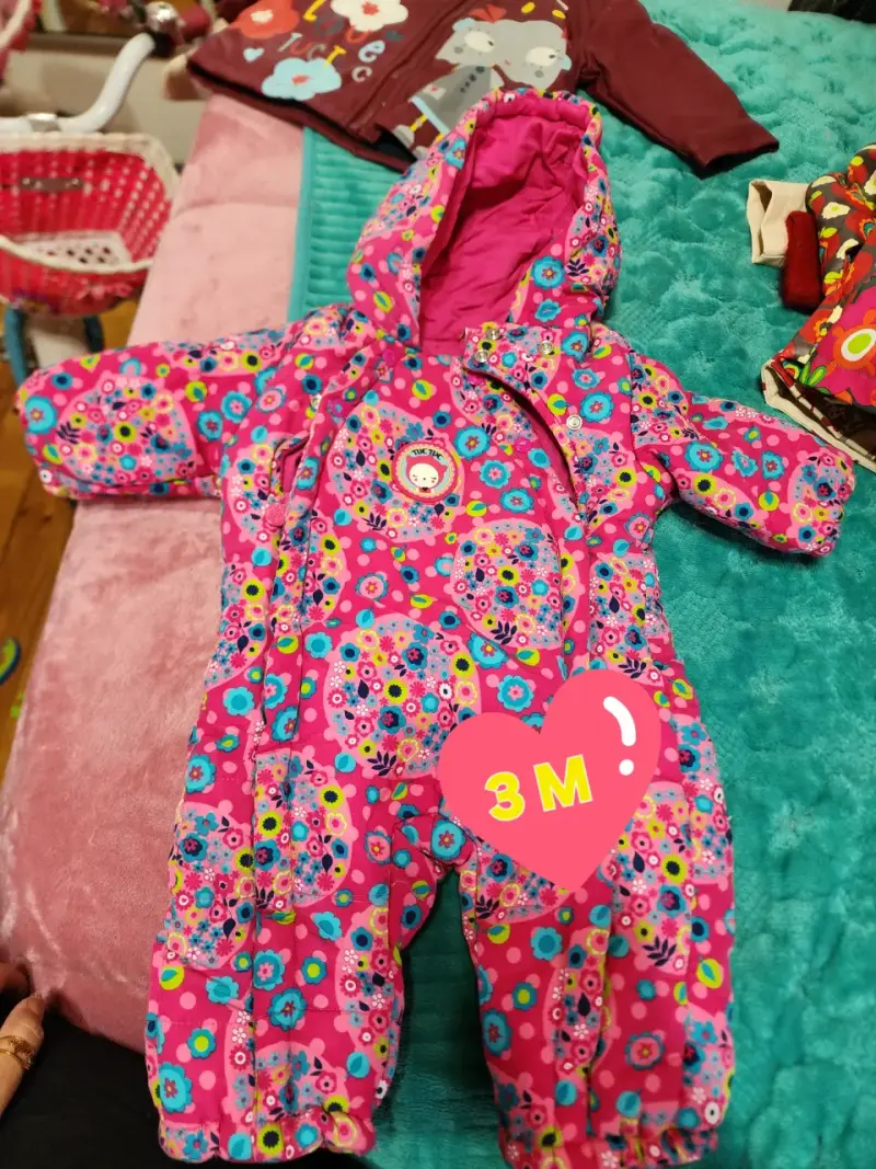 Chaqueta de bebé reversible 6M colorida - 3