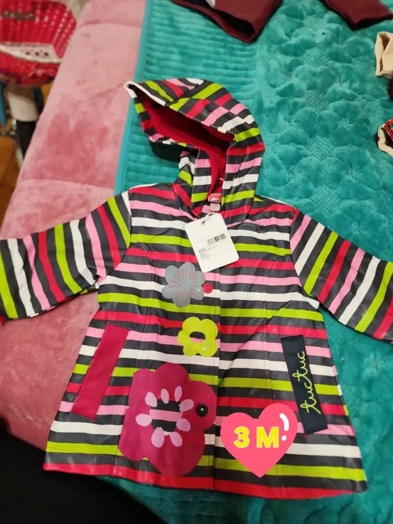 Chaqueta de bebé reversible 6M colorida - 4