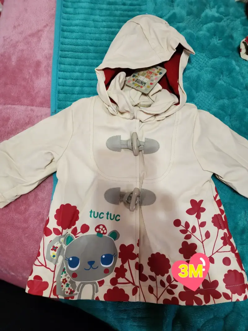 Chaqueta de bebé reversible 6M colorida - 5