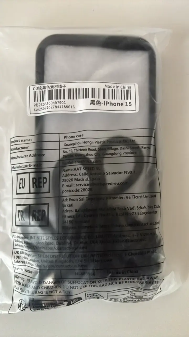 Funda negra con cuerda para iPhone 15 - 2