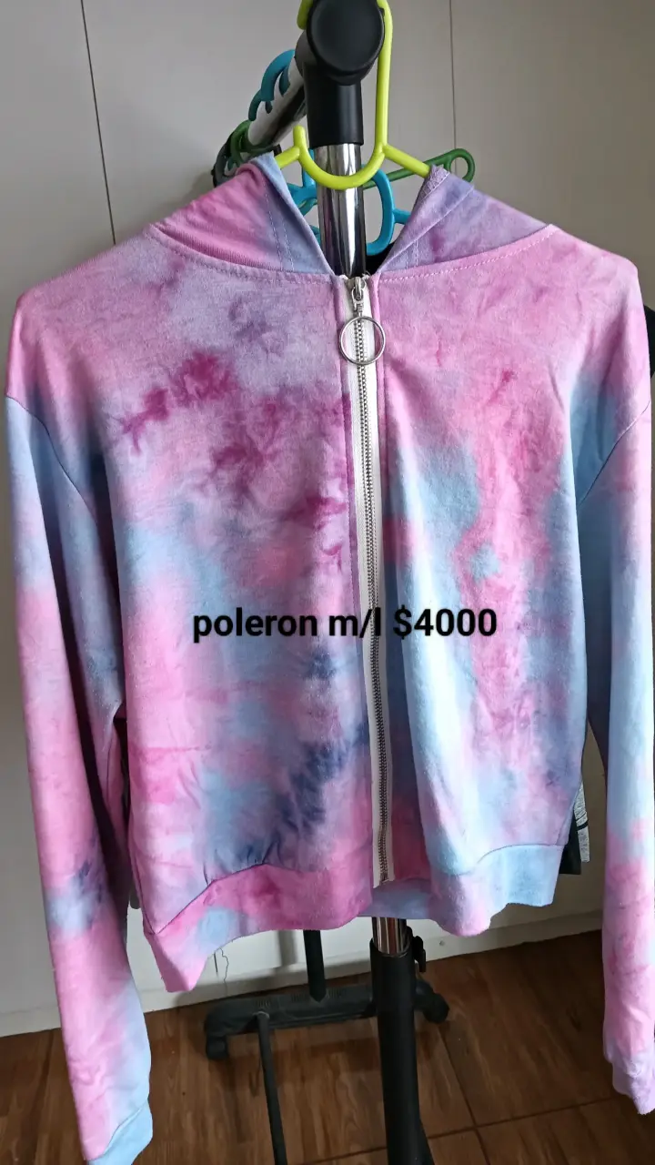 Polerón tie-dye con capucha y cierre