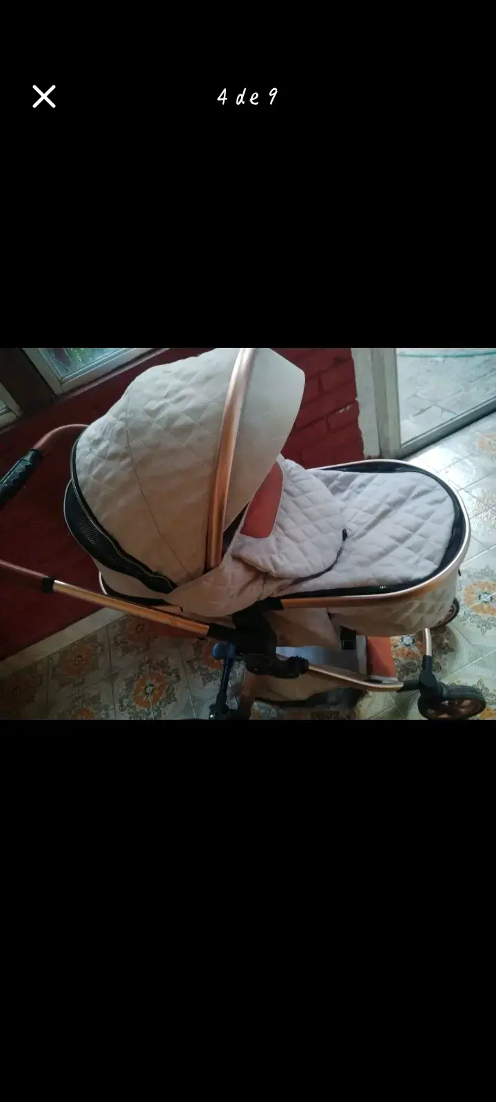 Coche de bebé plegable color beige - 4