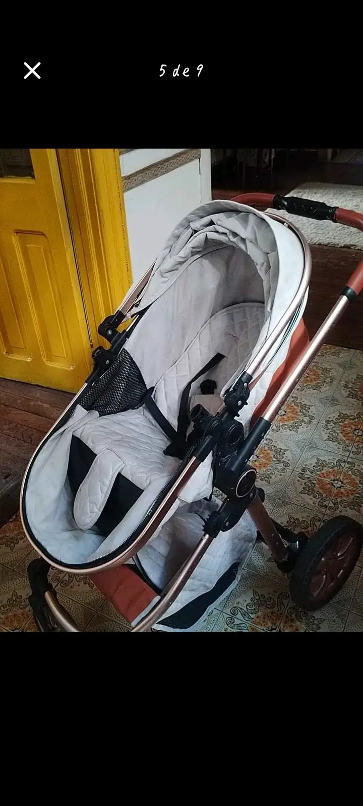 Coche de bebé plegable color beige - 5