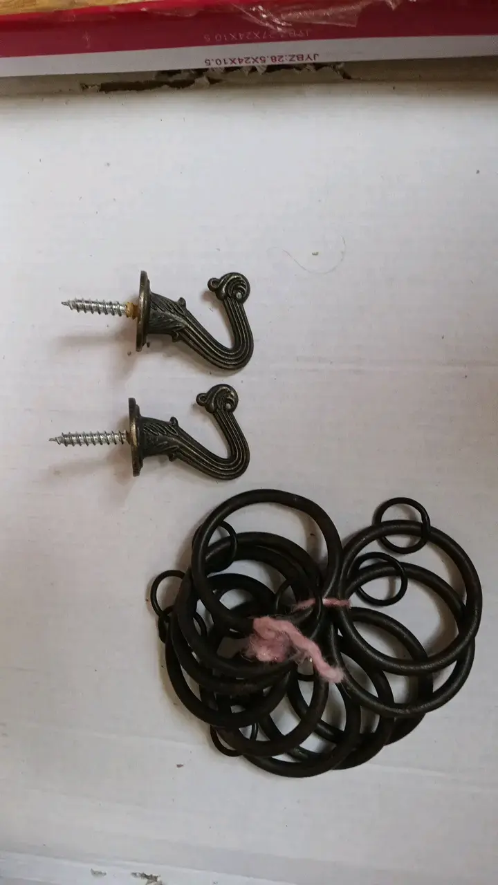 Ganchos de cortina de metal vintage 10 unidades - 1