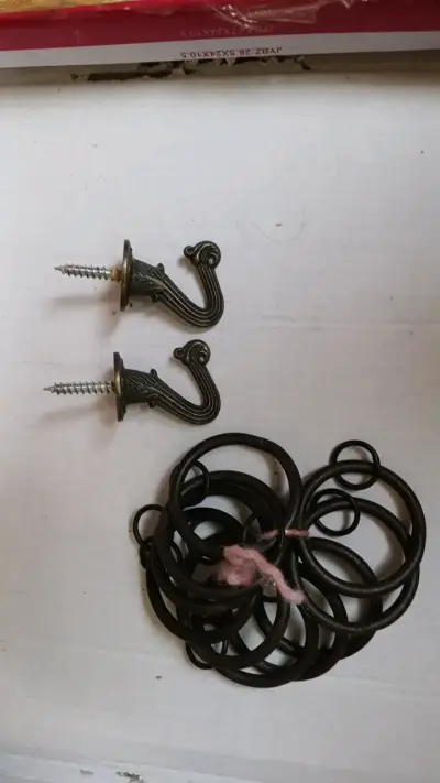 Ganchos de cortina de metal vintage 10 unidades - miniatura 1