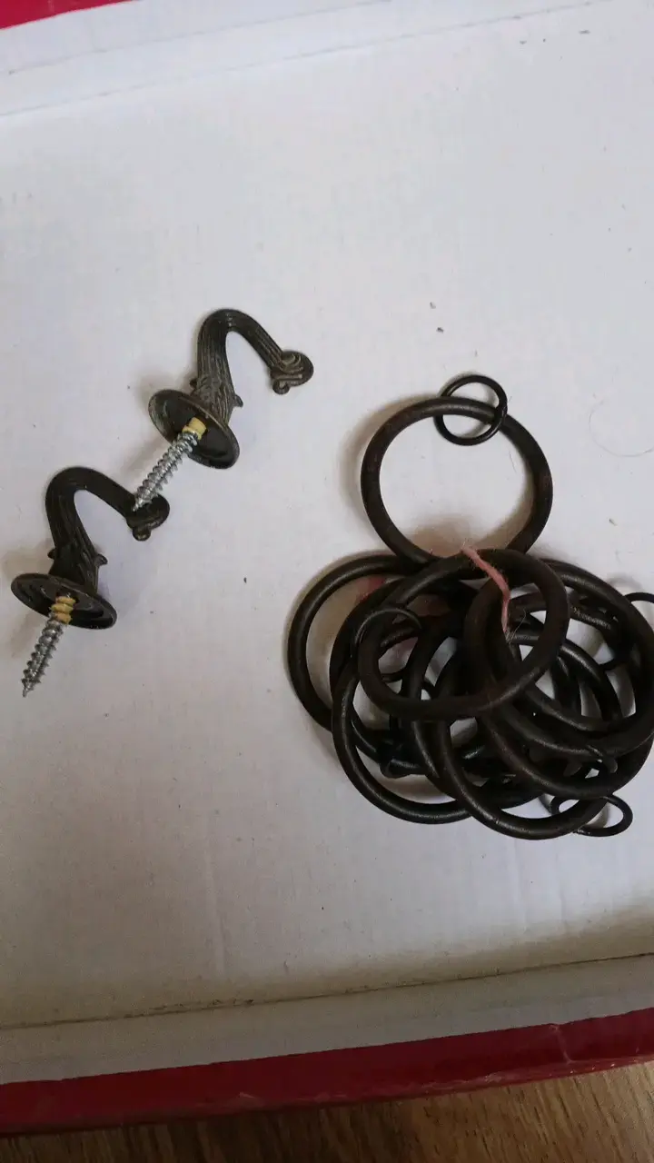 Ganchos de cortina de metal vintage 10 unidades - 2