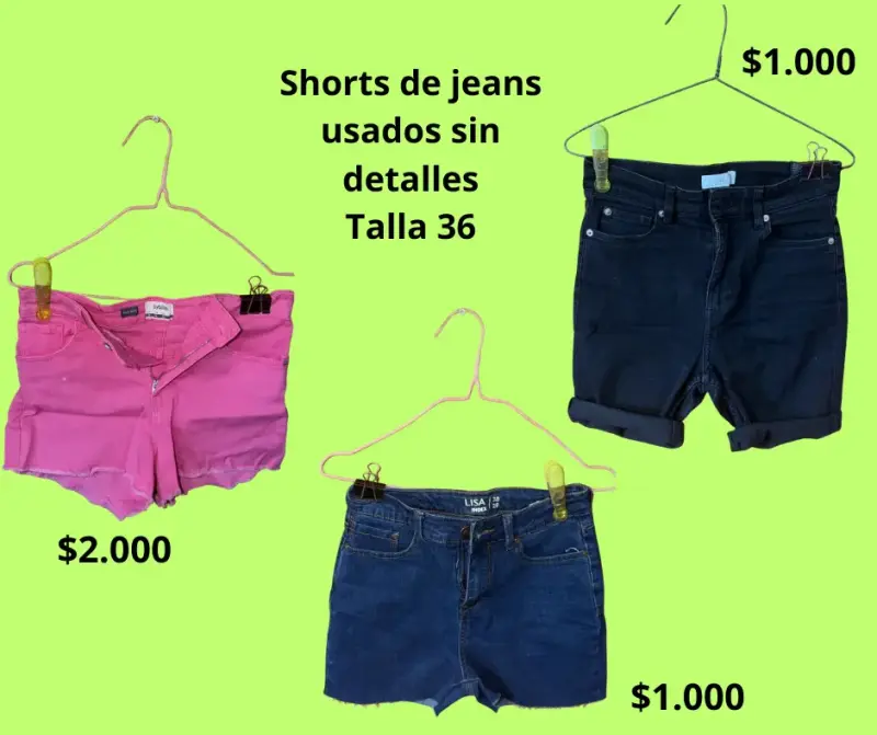Variedad de shorts de jeans para mujer talla 36