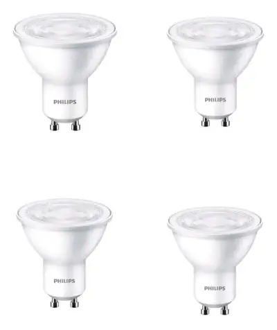 Pack de 4 ampolletas LED Philips GU10 3.8W - miniatura 1