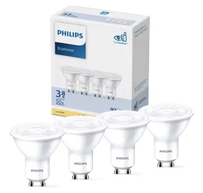 Pack de 4 ampolletas LED Philips GU10 3.8W - miniatura 2