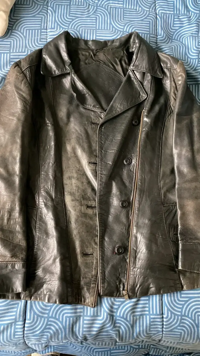 Chaqueta de cuero negra para hombre - 1