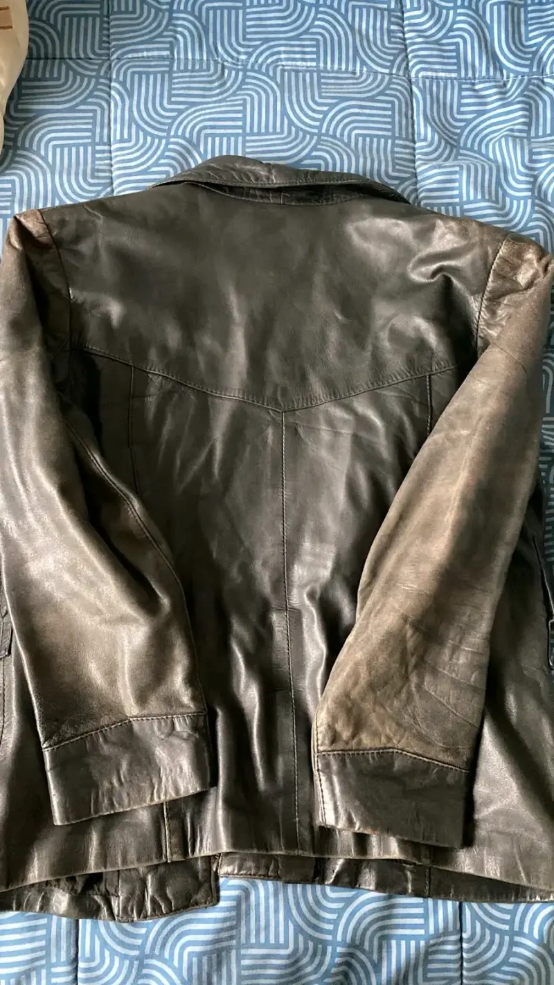 Chaqueta de cuero negra para hombre - 2