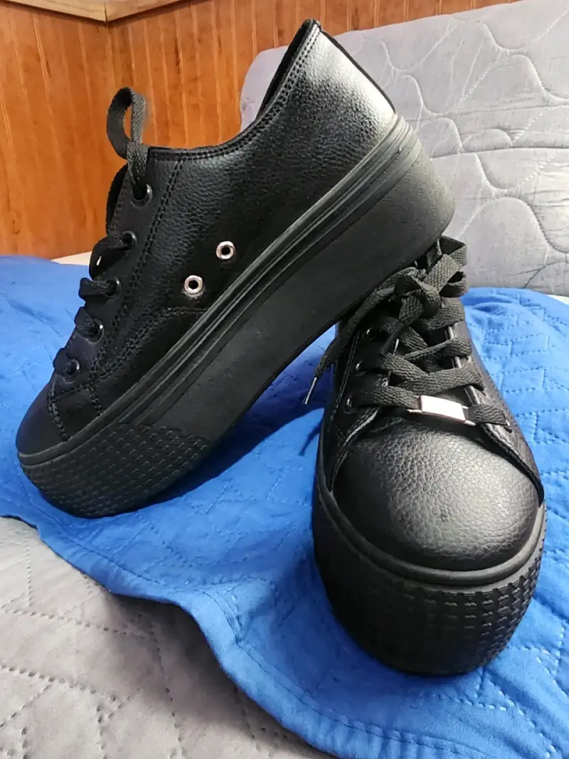 Zapatillas negras con plataforma para mujer - 3