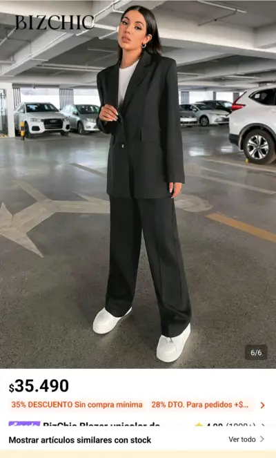 Traje de Mujer Negro Elegante - miniatura 1