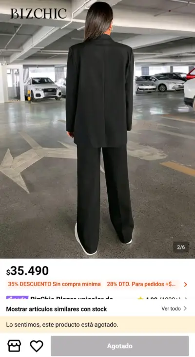 Traje de Mujer Negro Elegante - miniatura 2