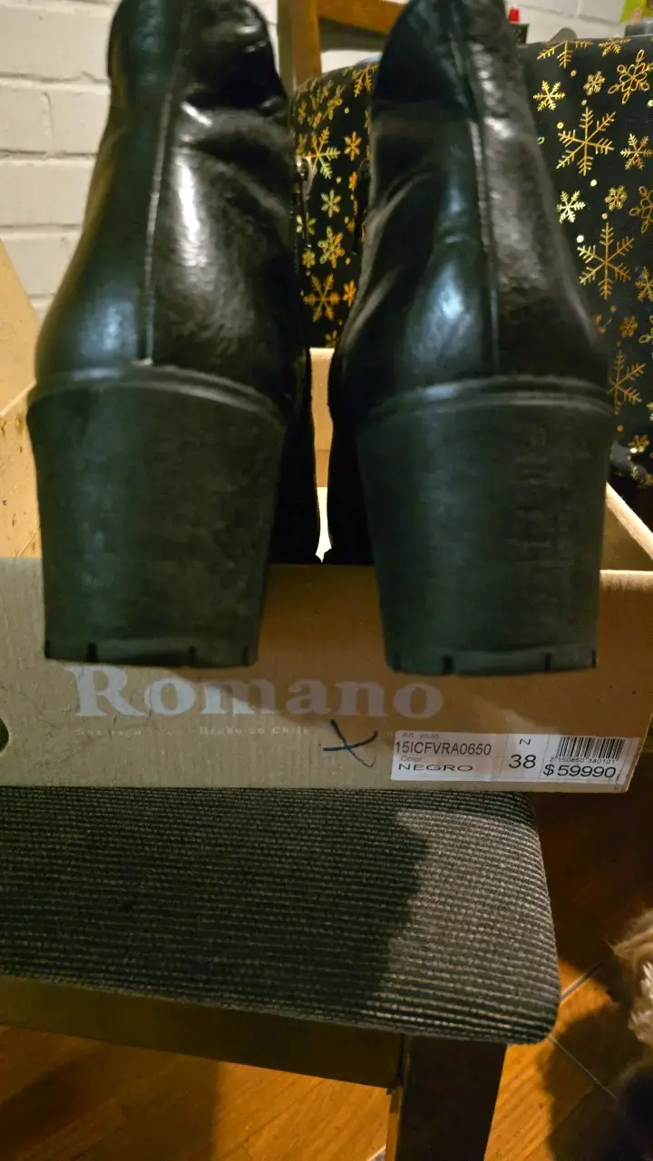 Botines de cuero negro con plataforma - 4