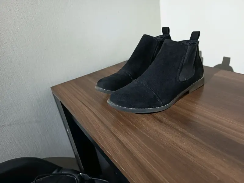 Botines negros de gamuza para hombre - 2