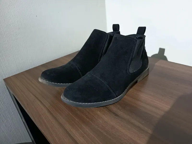 Botines negros de gamuza para hombre - 3