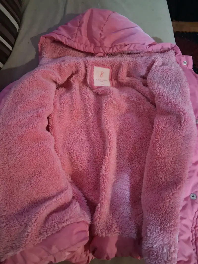 Chaqueta de invierno rosa para niña talla 8 - 3