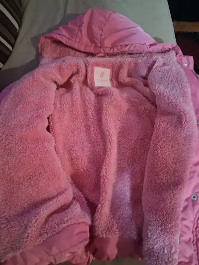 Chaqueta de invierno rosa para niña talla 8 - miniatura 3