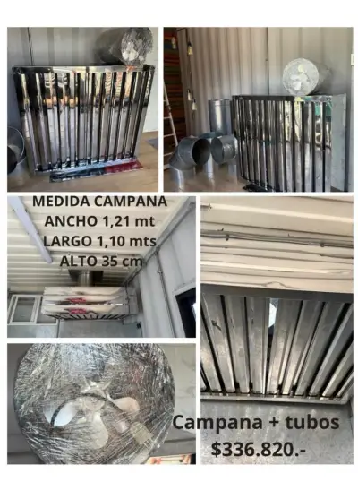Campana de Acero Inoxidable con Tubos y Extractor - miniatura 6
