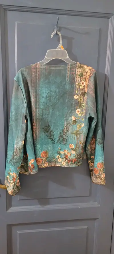 Chaqueta estampada floral verde para mujer - miniatura 1
