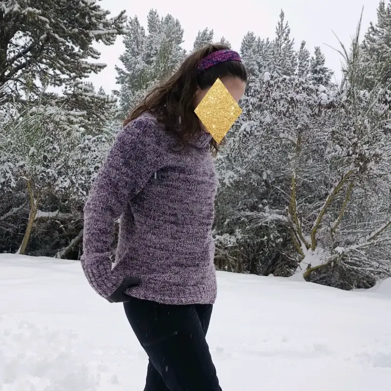 Suéter de lana morado para mujer - 3