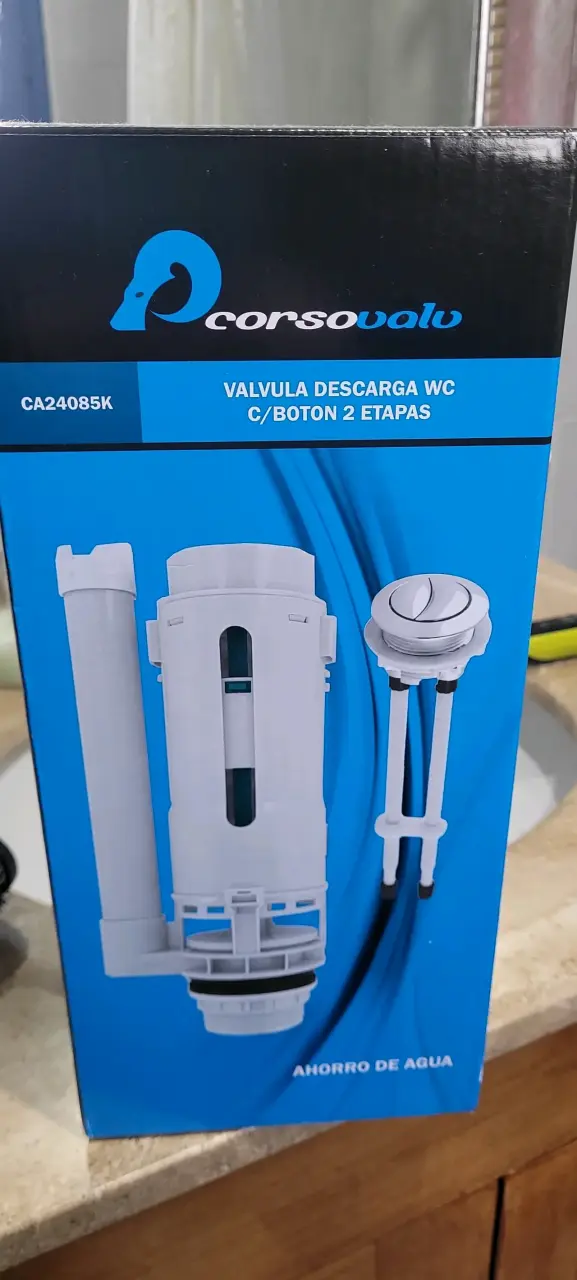 Válvula de descarga WC Corsovalu con botón 2 etapas