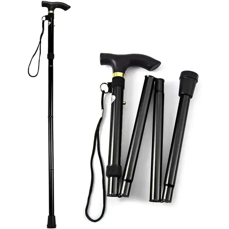 Bastón plegable ajustable negro para adultos - 3