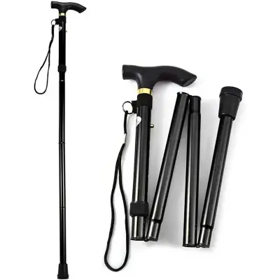 Bastón plegable ajustable negro para adultos - miniatura 3