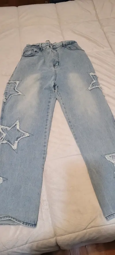 Jeans de mezclilla con diseño y cargo - miniatura 1