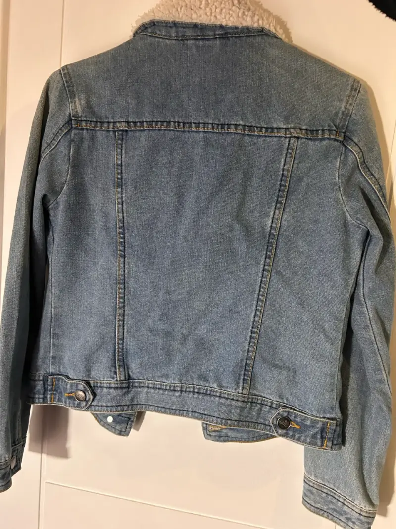 Chaqueta de mezclilla con cuello de chiporro xs - 2